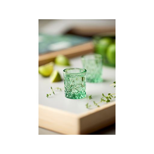 Lyngby Glas Sorrento 4-pak Shotglas, Green, 4 cl