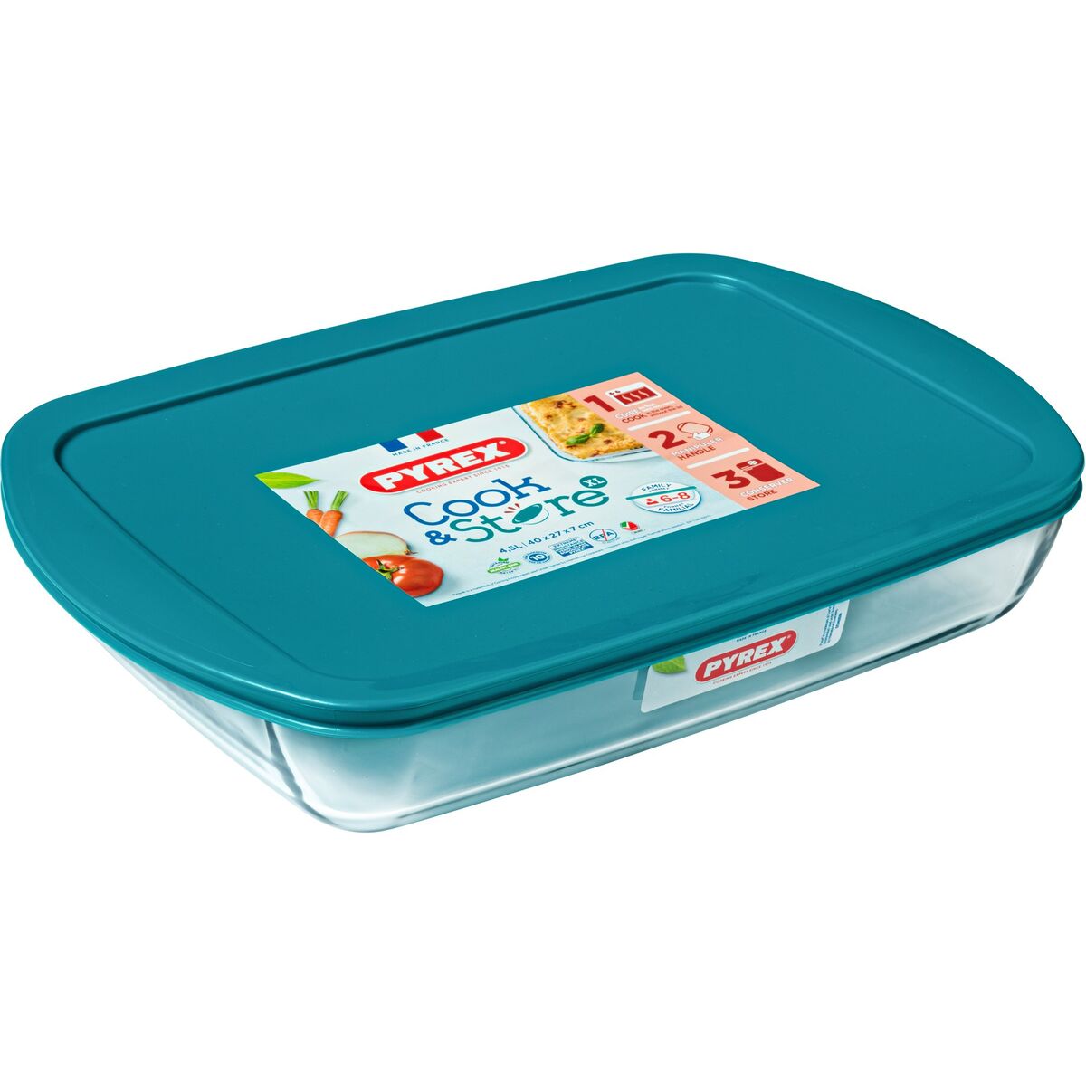 Cook & Store matboks/ovnsform med lokk, 4,6 liter