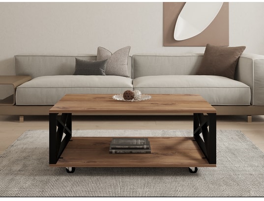 CONCEPT1 - Table basse Refia Pin atlantique 98 x 60 x h33,6cm