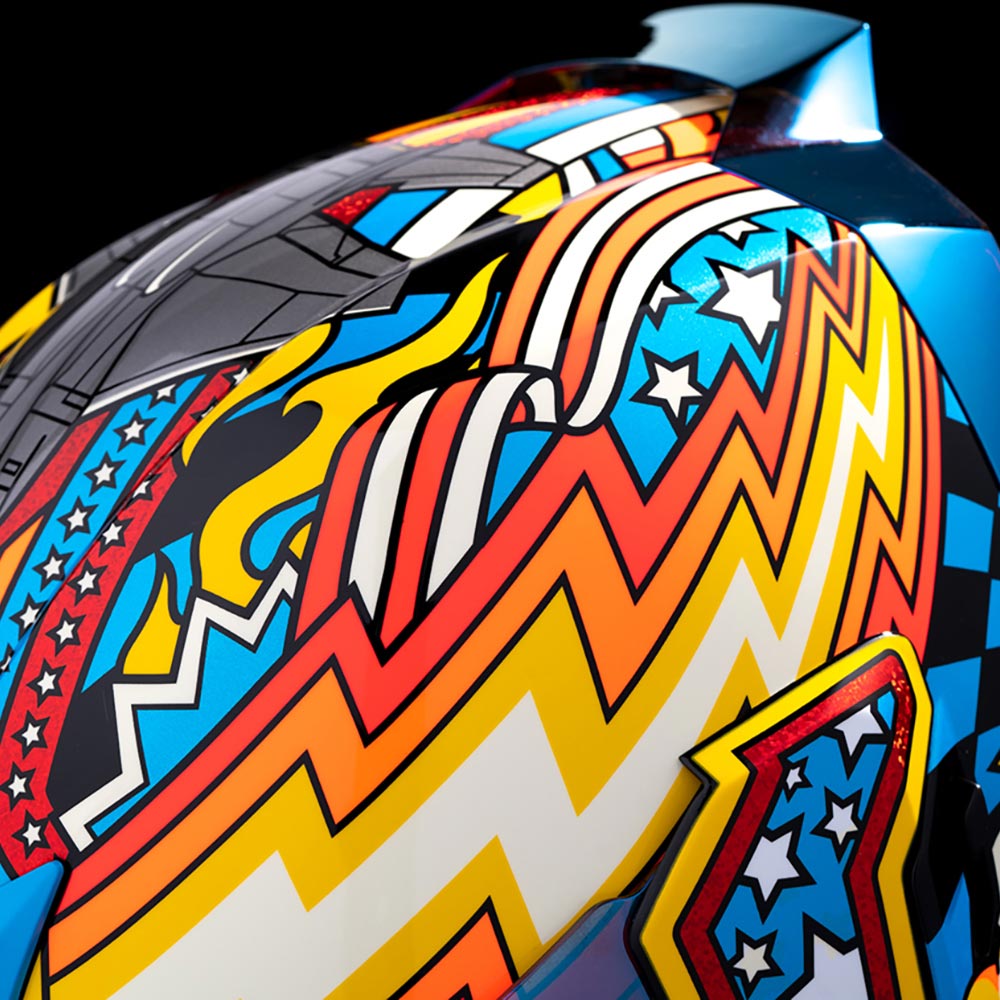 Icon - Casque Airflite Flyboy™ Turquoise / Jaune / Rouge