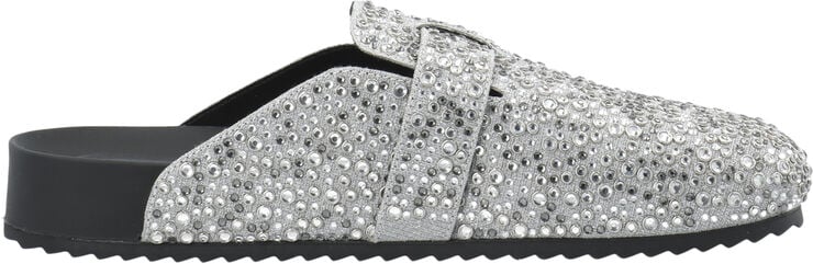Bianco Sand Mule Simili Stones #P Silver