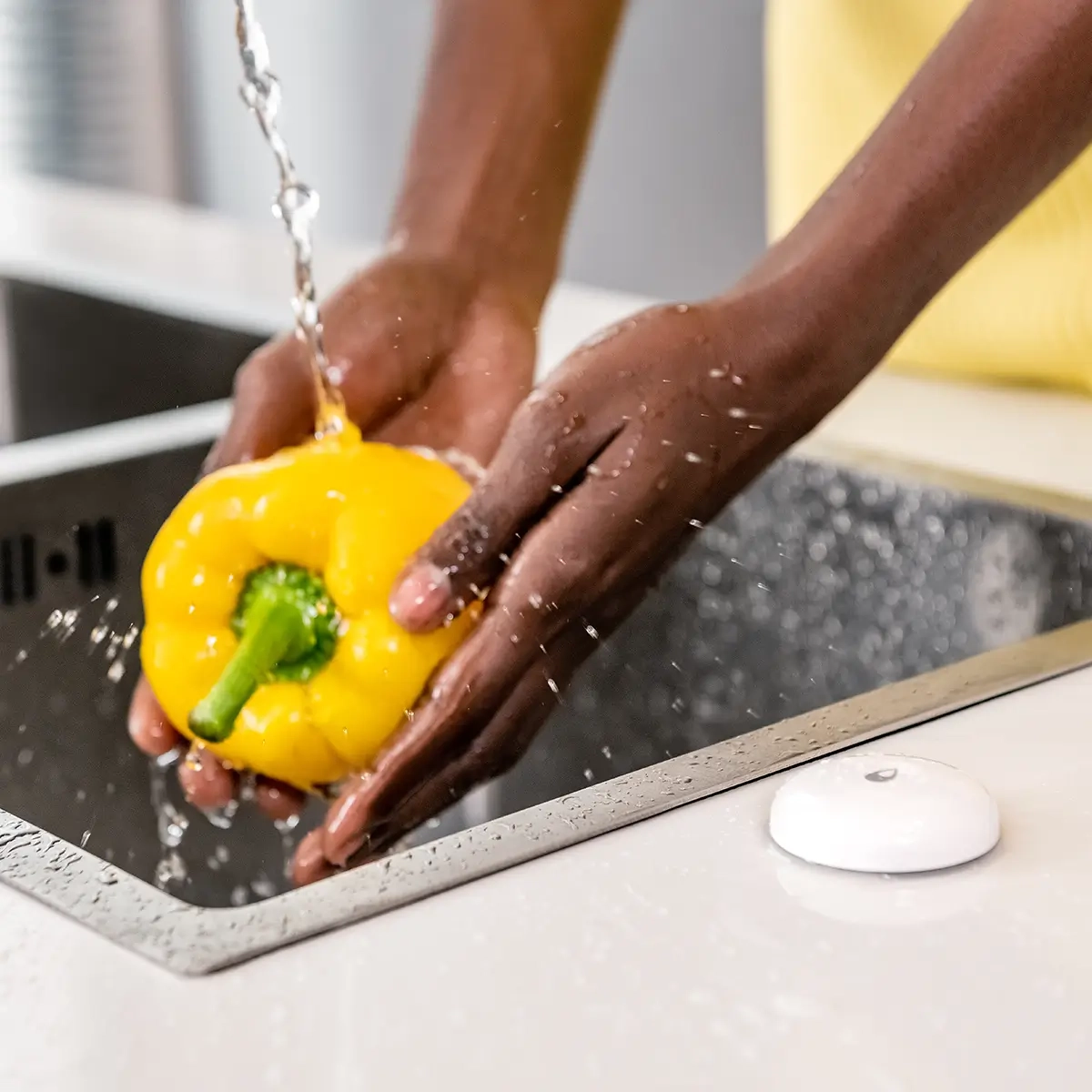 Wasserleckdetektor T1 mit App-Benachrichtigung / LED-Alarm / Lokale Automatisierung / IP67   Smart Home Integration Zigbee (WL-S02D) - Weiss