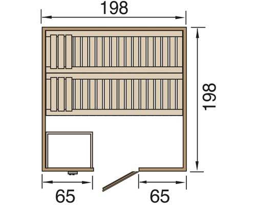Massief houten sauna Weka Bergen HT Gr.3 incl. 7,5 kW kachel en digitale bediening met houten deur en isolatieglas
