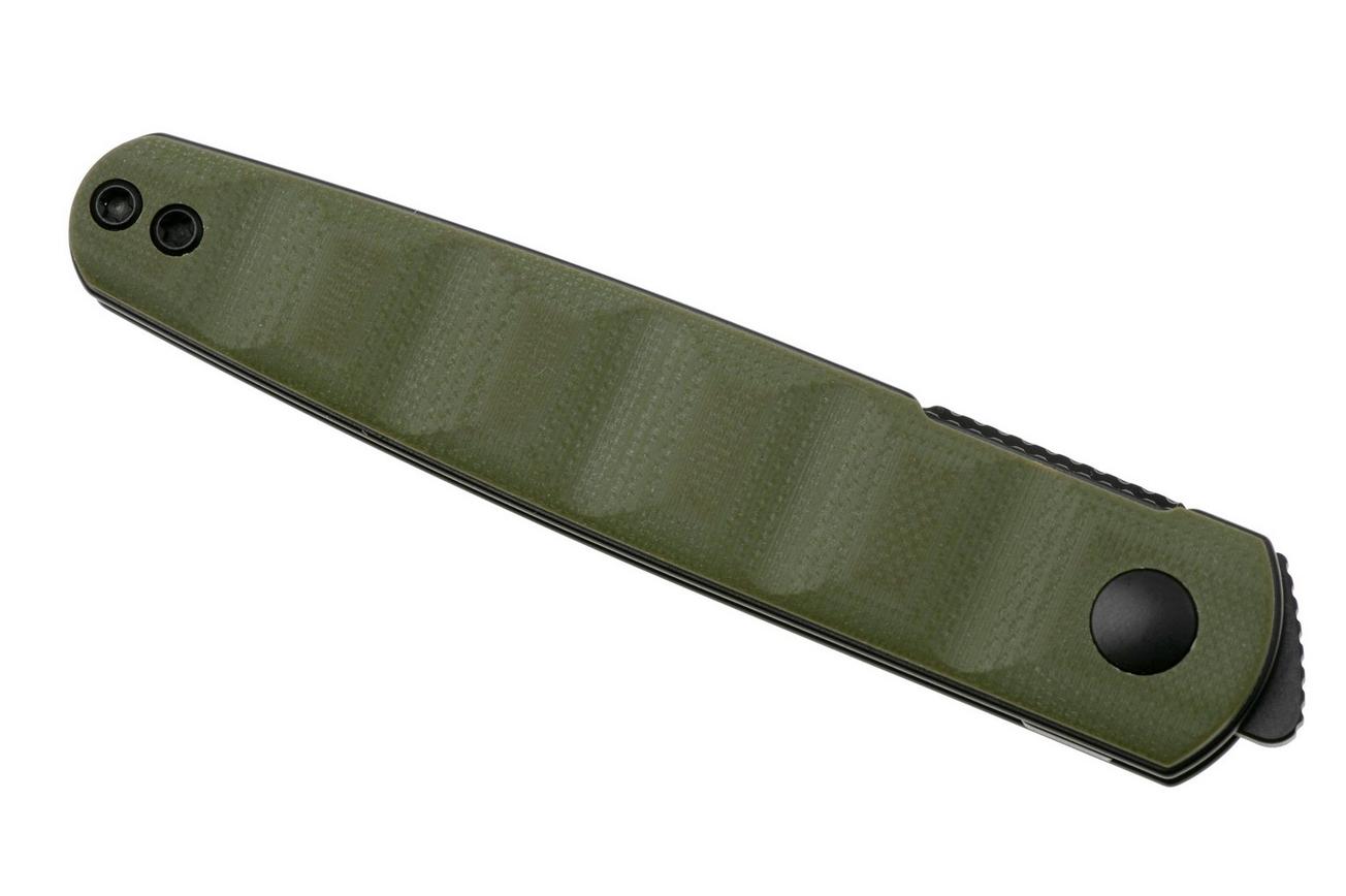 Kizer Bamboo V3722A2, Black Nitro-V, Olive Green G10 zakmes, Maksim Epifantsev design
