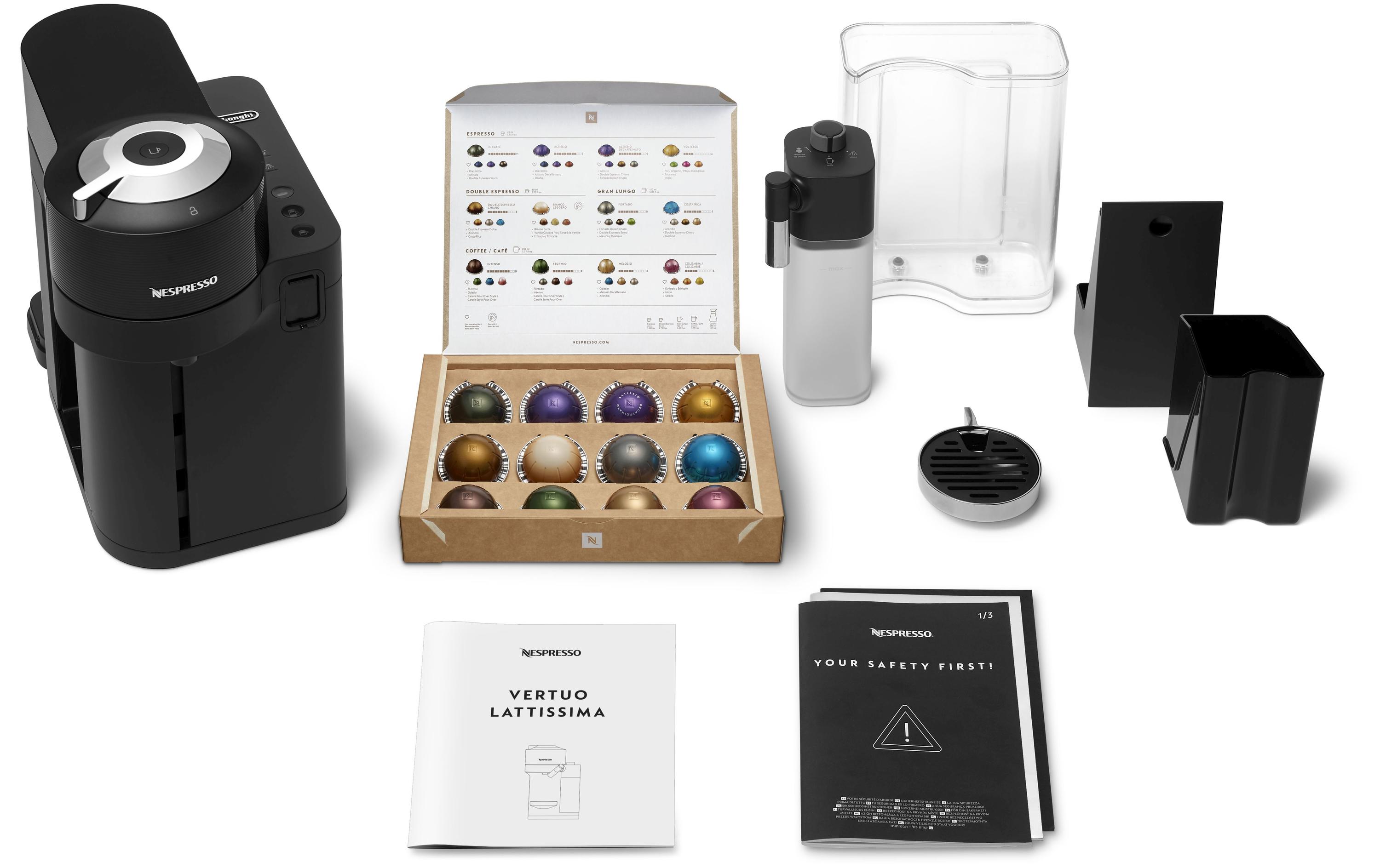 Kaffeemaschine Nespresso Vertuo Lattissima ENV300.B Schwarz<br>Kaffeemaschine