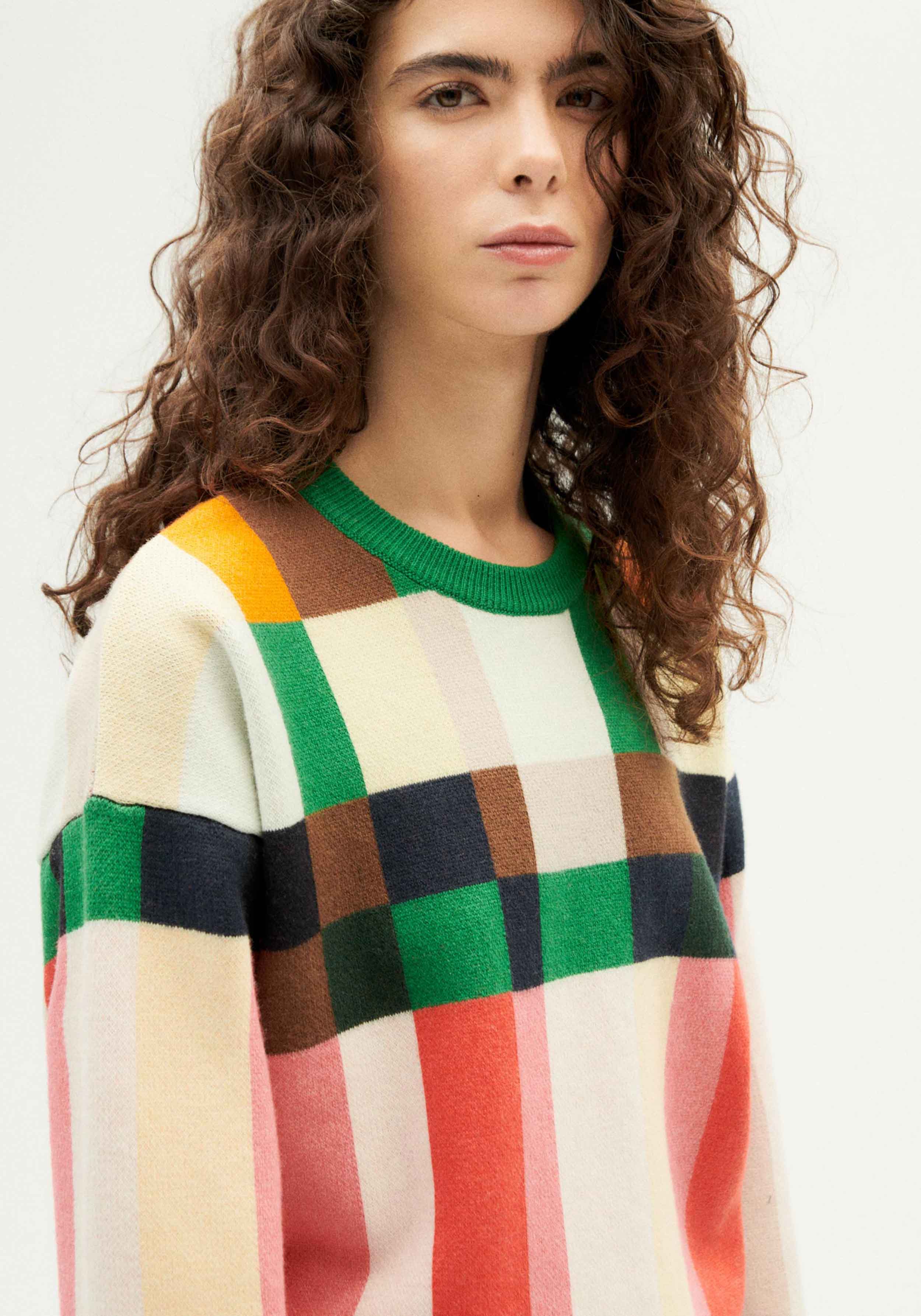 Thinking Mu Wollpullover Philis Grid