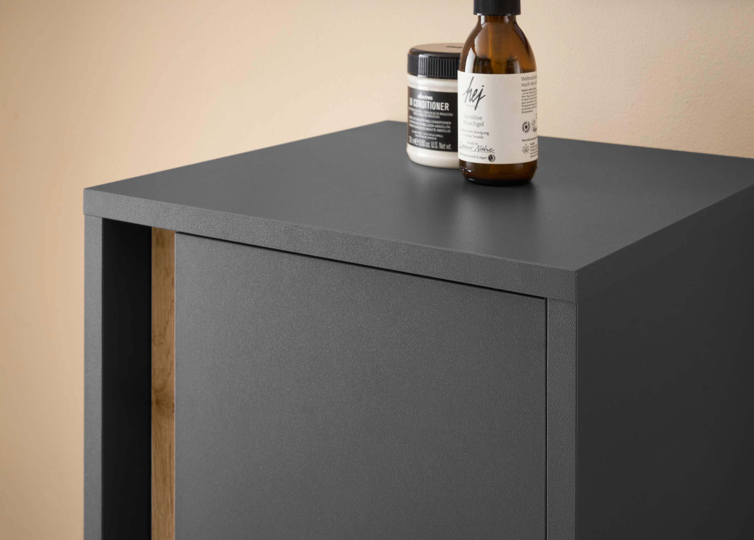 INOSIGN Midischrank »CITY/GIRON, Badschrank mit Griffmulde, Hochschrank in zeitlosem Design« in den Farben Weiss und Anthrazit verfügbar, viel Stauraum