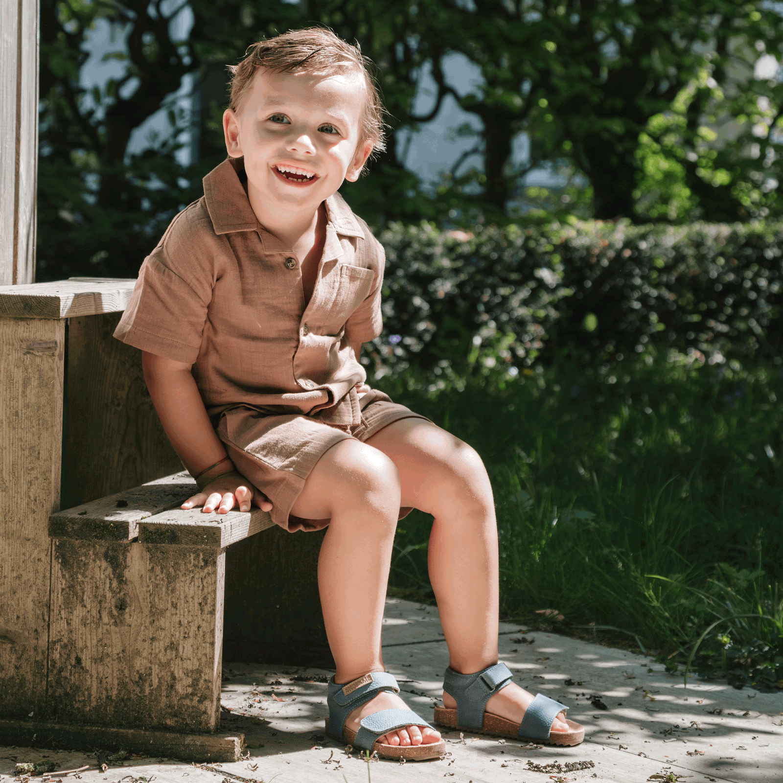Shoesme blaue Sandale mit breitem Riemen