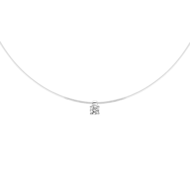 Collier Femme - Or 18 Carats - Diamant 0,08 Carats - Longueur : 42 cm