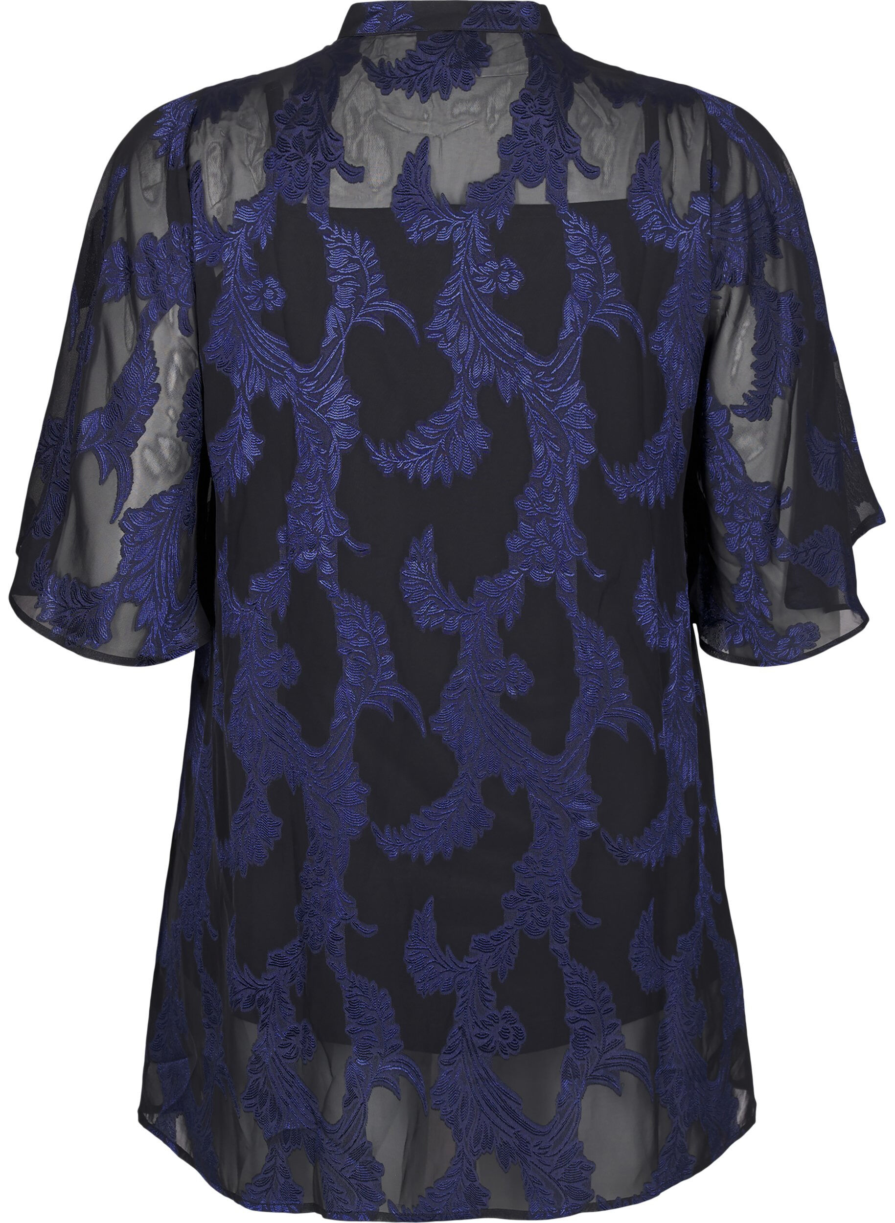 Chiffon tunika med jacquard mønster