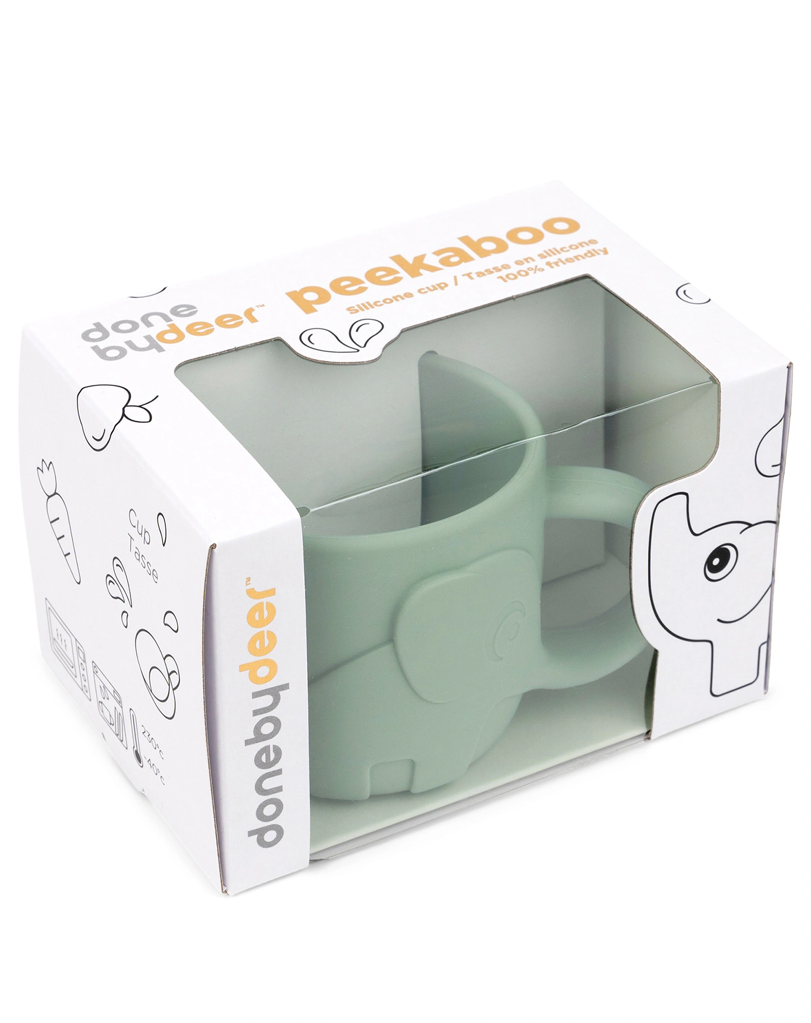Silikon-Becher PEEKABOO - ELPHEE (165ml) in grün