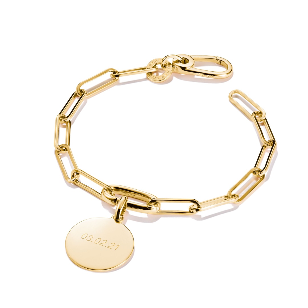 Thomas Sabo Connect Charm-Armband Paperclip mit einem Connect Link vergoldet