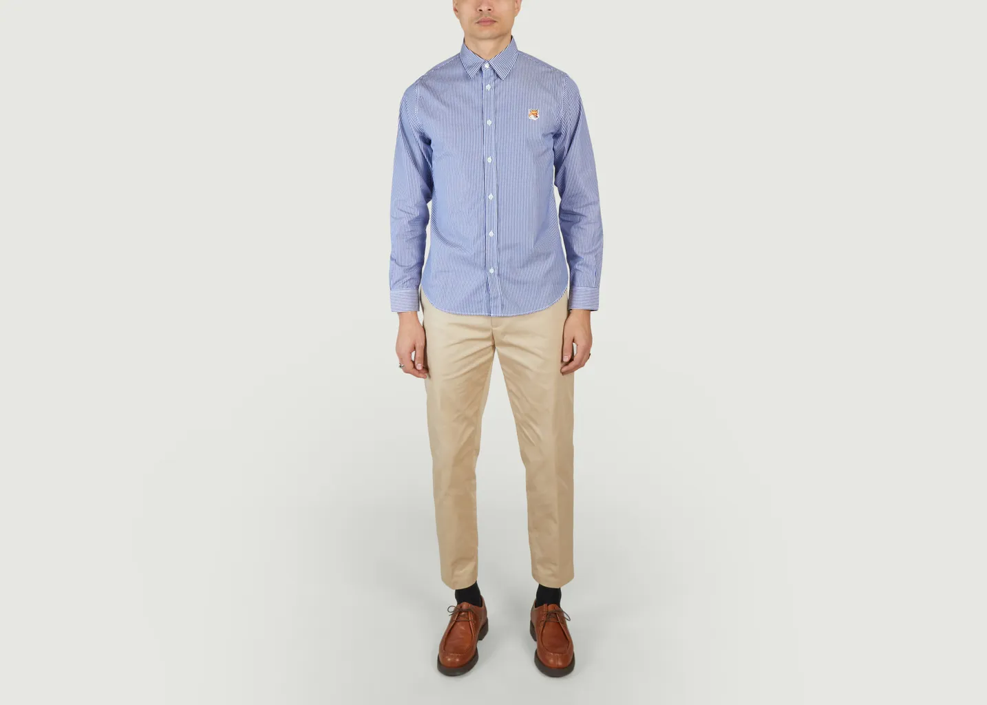 Chemise Fox Head Classic Striped Shirt Maison Kitsuné