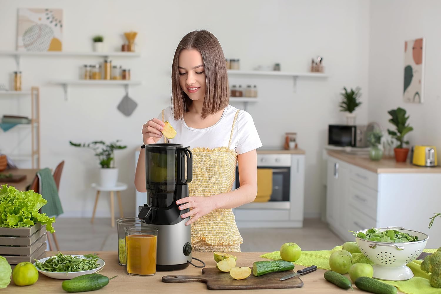 Balter Entsafter Slow Juicer, Große 135MM Öffnung, 300 Watt, Entsafter für Gemüse und Obst, Früchte, Saftpresse, BPA Frei, leise