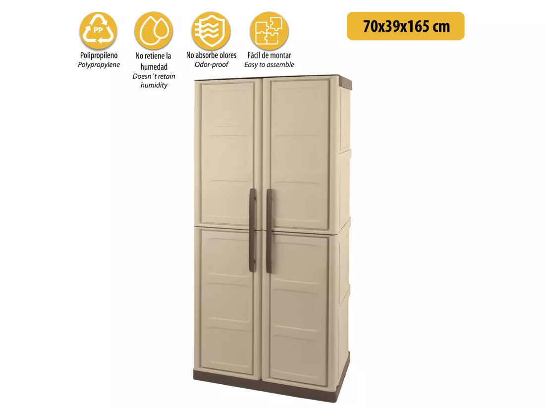 Armoire toute hauteur en polypropylène, un matériau recyclable et écologiquement durable