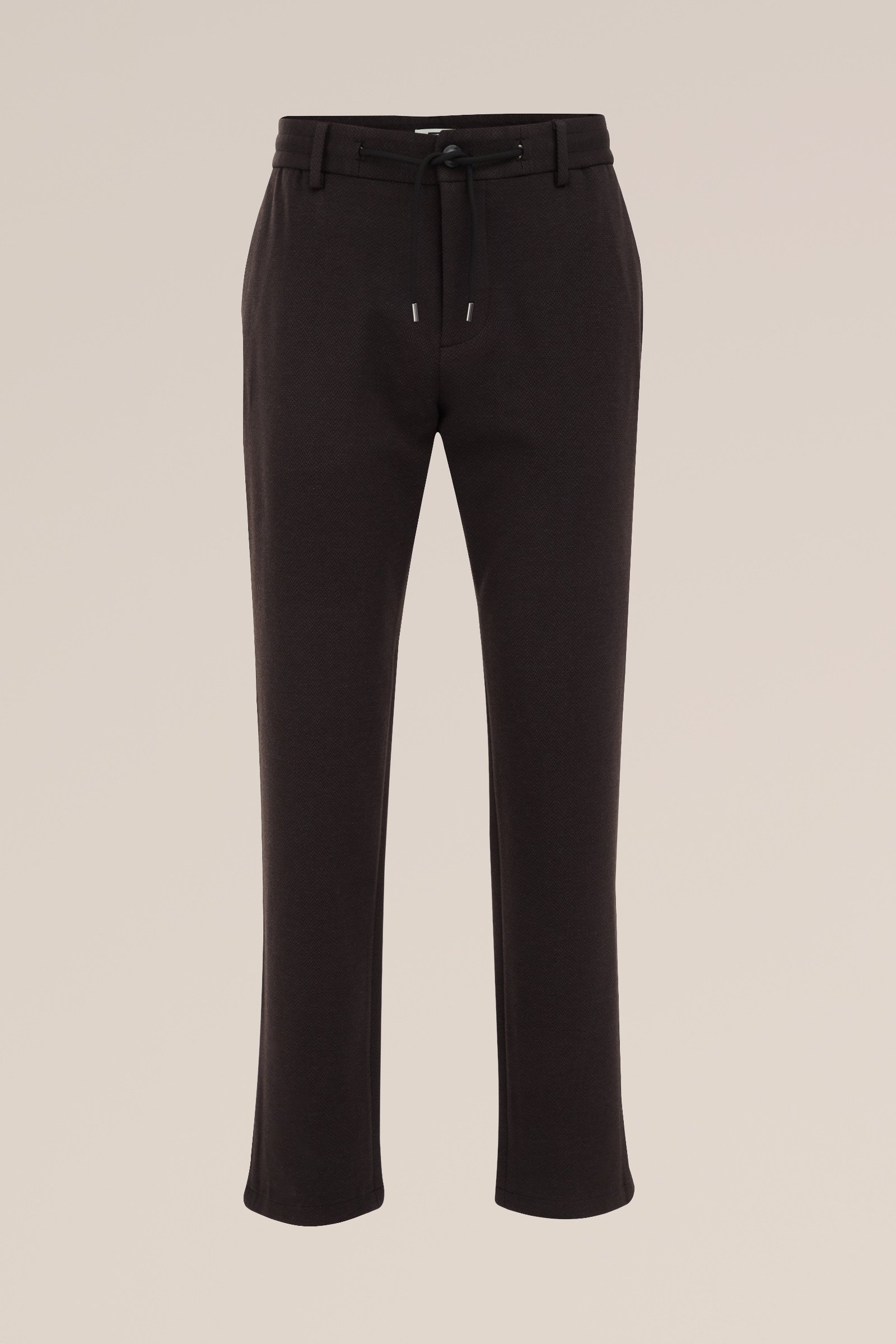 tapered fit chino met jacqaurd-dessin WE Fashion Donkergrijs