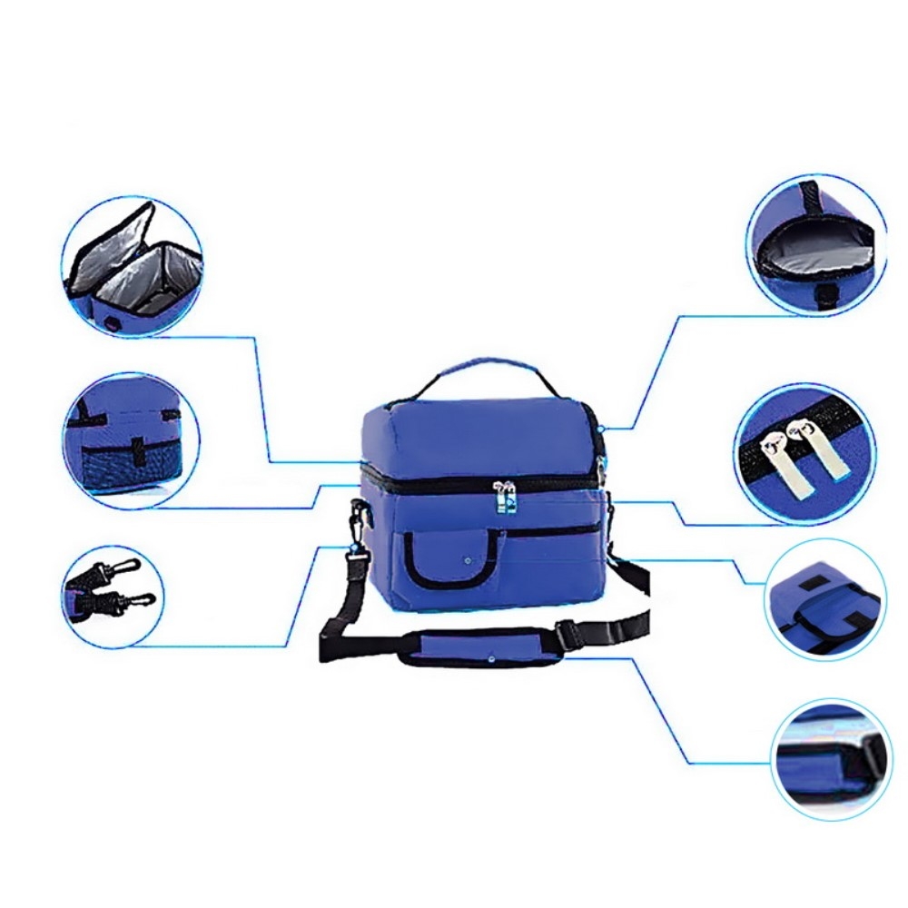 (8L) Faltbare Thermotasche Kühltasche Isoliertasche fürs Picknick - Schwarz