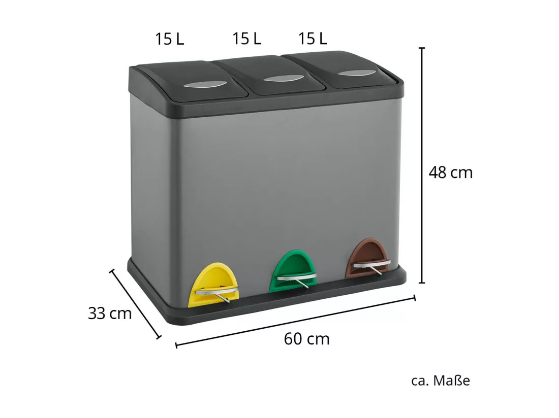Poubelle de recyclage 45L