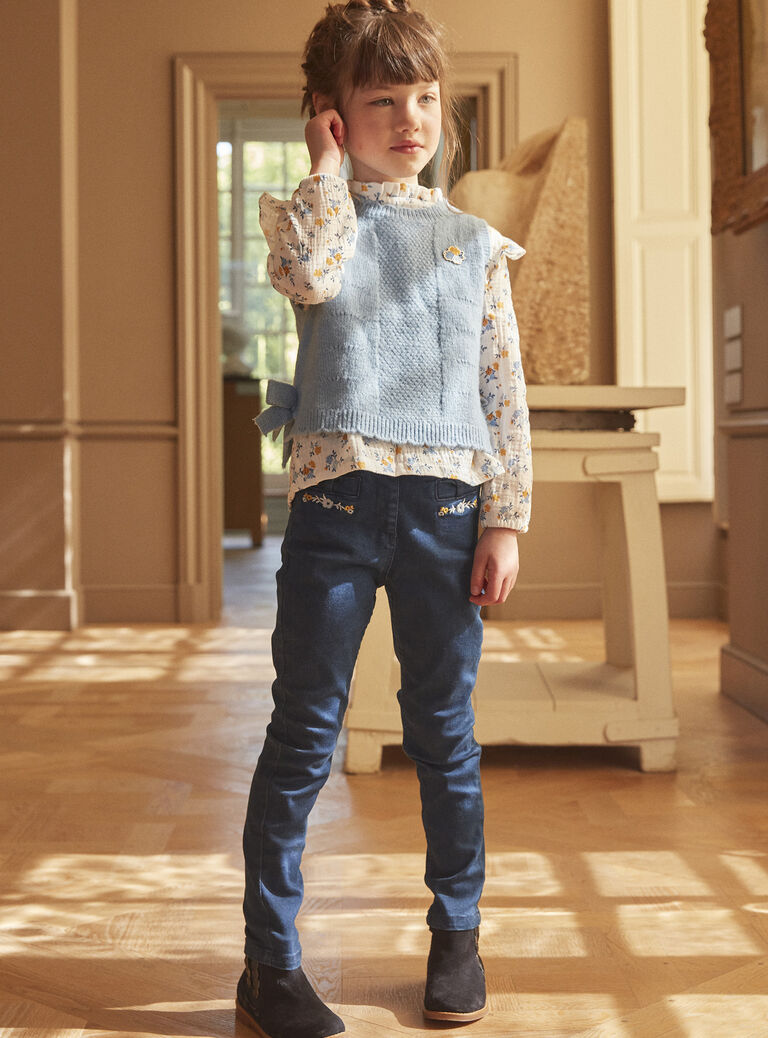 Jean slim bleu en denim