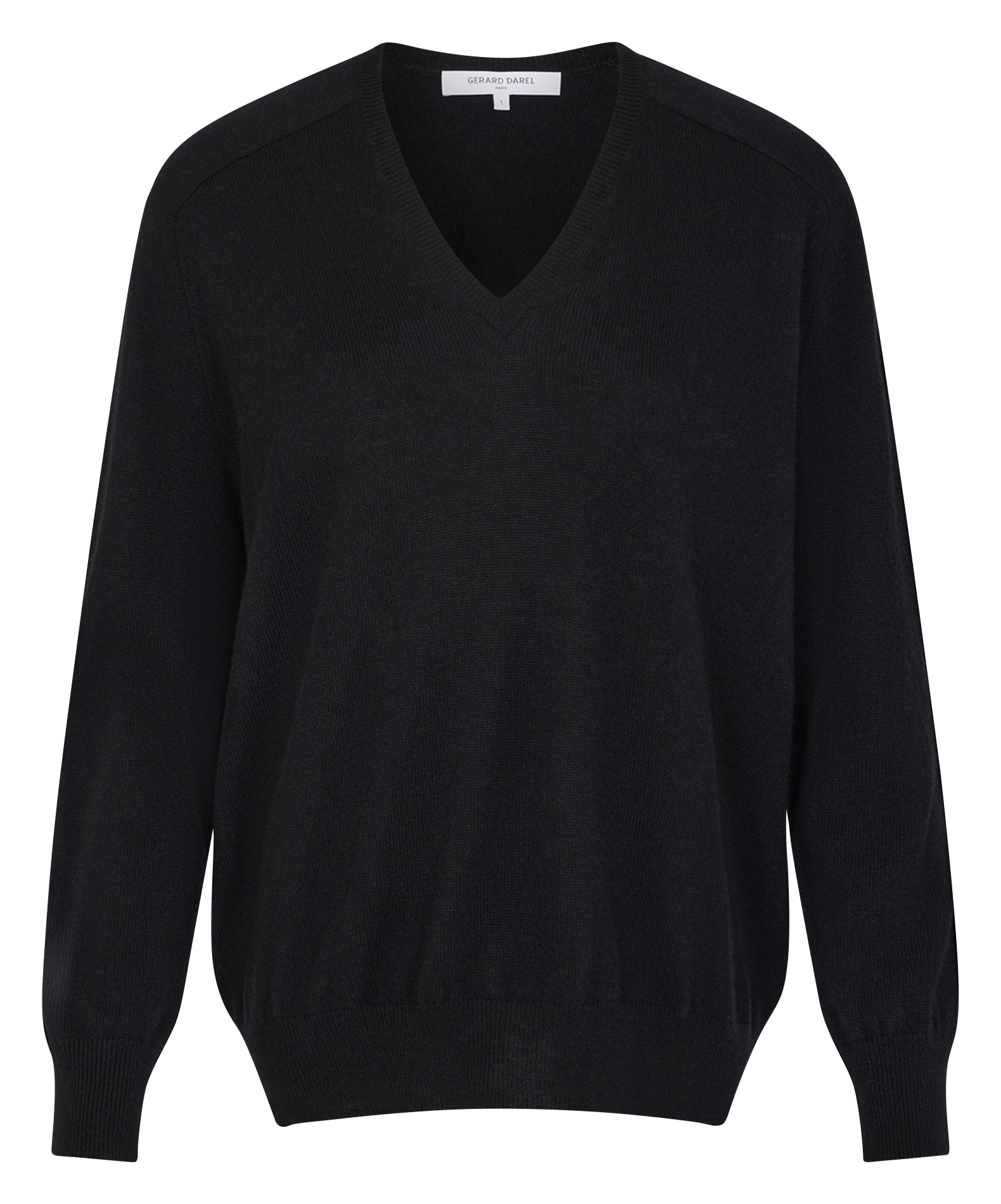 LILIROSE - Pull ample col V en cachemire | Noir