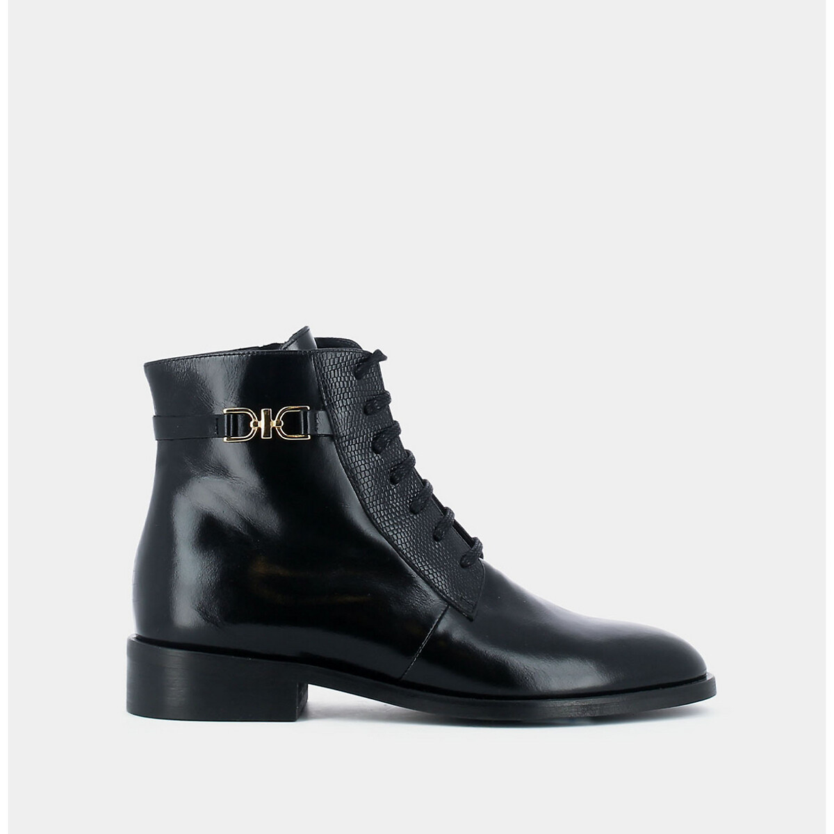 JONAK<br>Botas de couro com cadarços e fivela Dastan