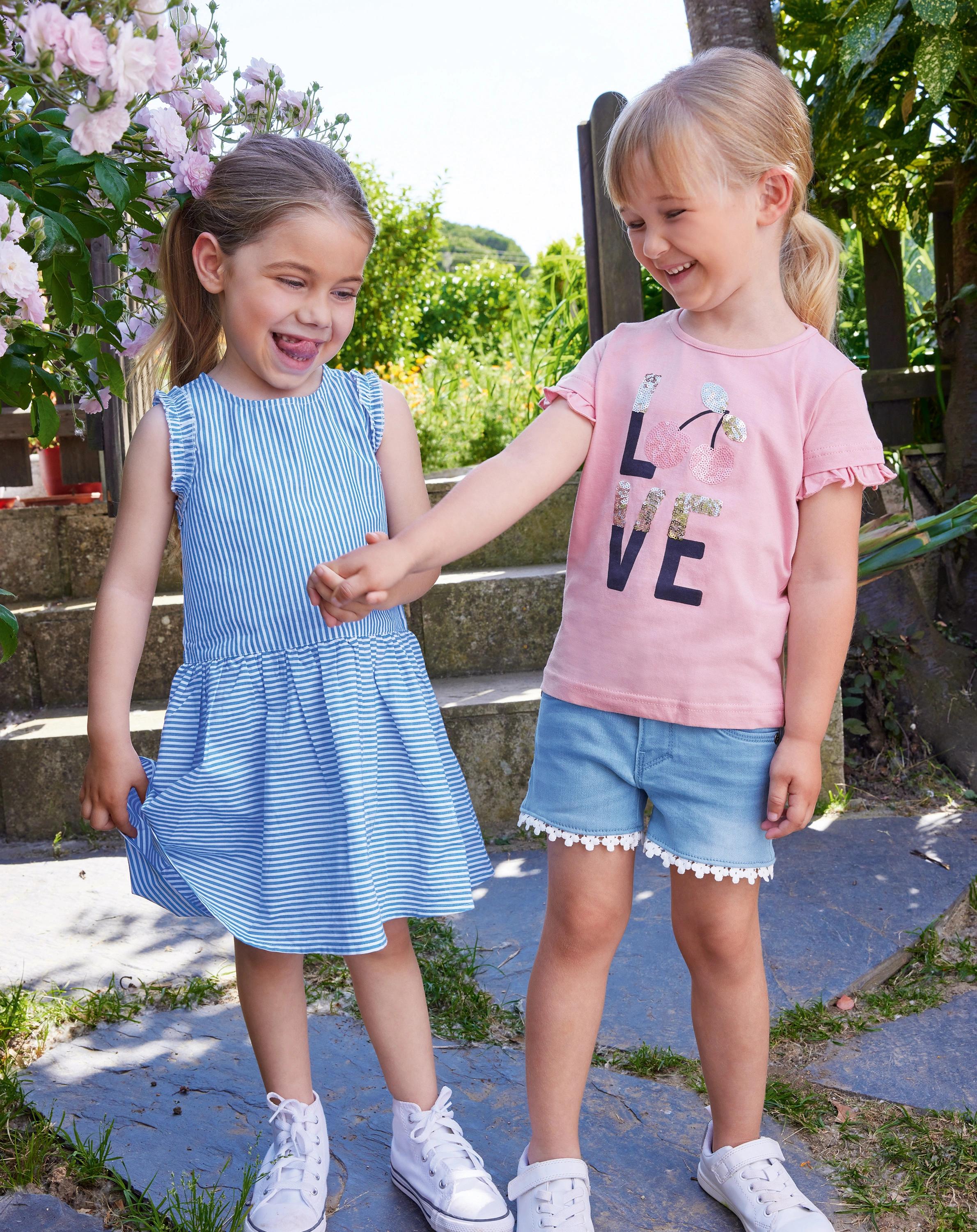 Kleid SUMMER STRIPES ärmellos in blau