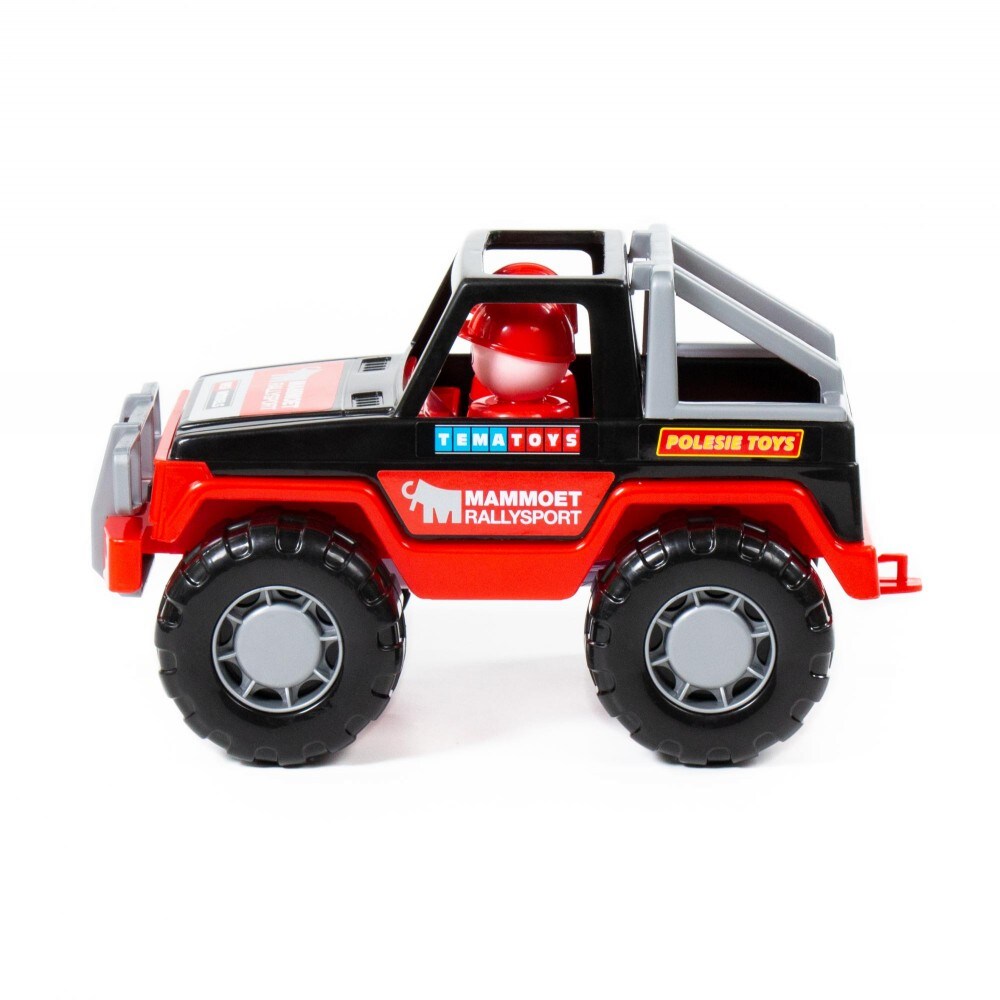 Polesie Spielzeug-Jeep 64325 Spielauto zwei Figuren, 23,5 cm lang, ab 12 Monaten rot