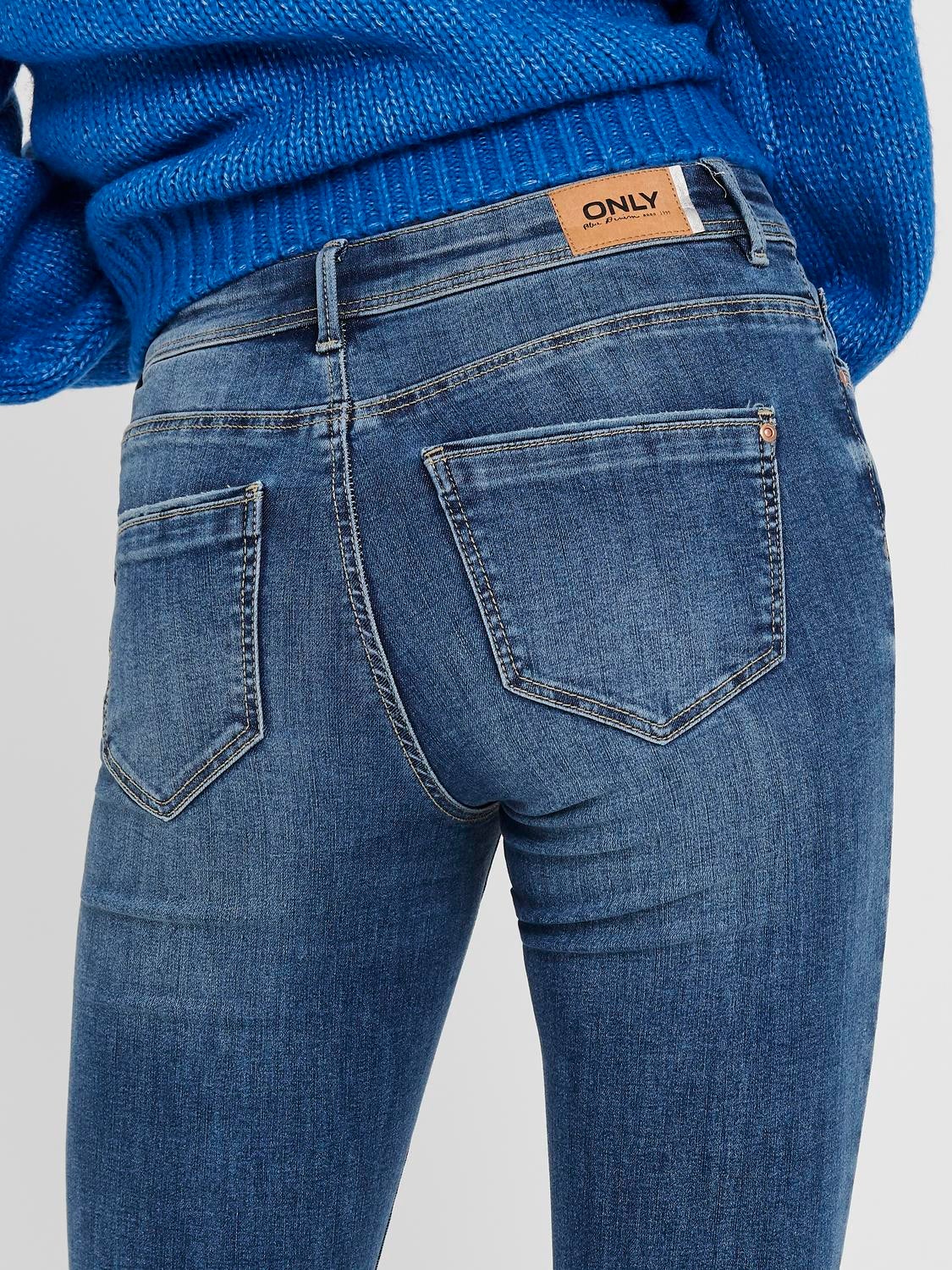 ONLWAUW Mittlere Taille Skinny Fit Jeans Medium Blue Denim