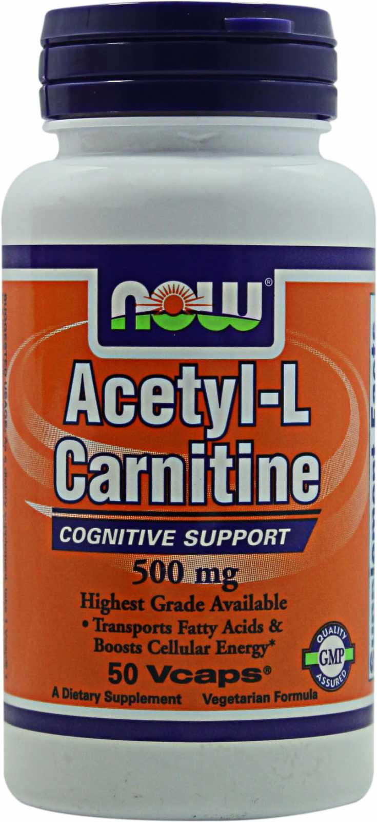 NOW Foods Acetil L-Carnitina 500 mg 50 cápsulas