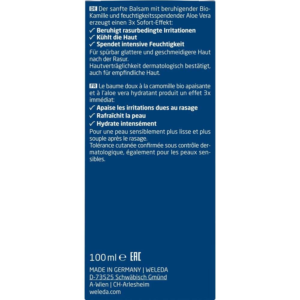 Weleda After Shave Balsam  - beruhigt nach der Trocken- oder Nassrasur mit kühlendem Aloe Vera-Gel