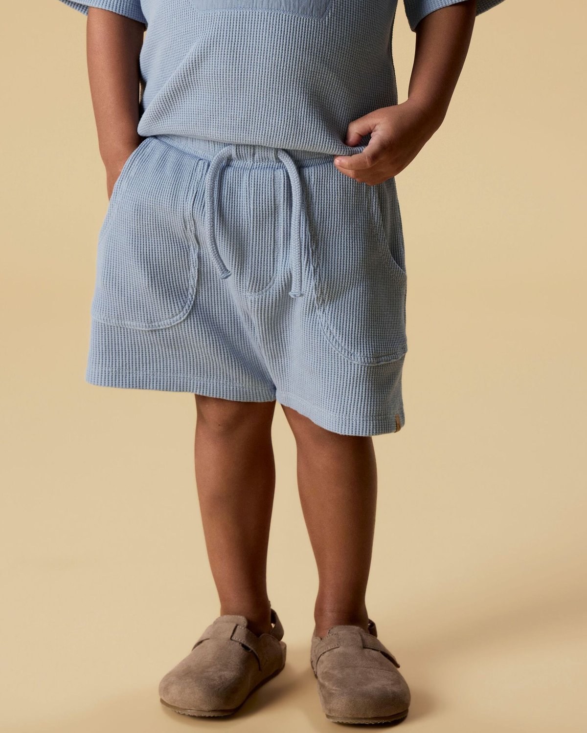 Shorts Barn – Vaffelstruktur i Øko Bomull | NMMHARUN SWEAT SHORTS LIL