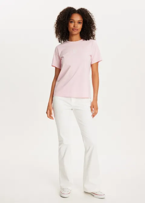 T-shirt met print cherry roze (ROS.L)