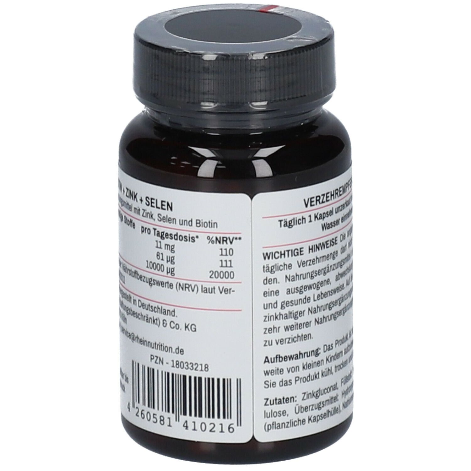 R(h)ein Nutrition Biotin + Selen + Zink für Haut, Haare & Nägel