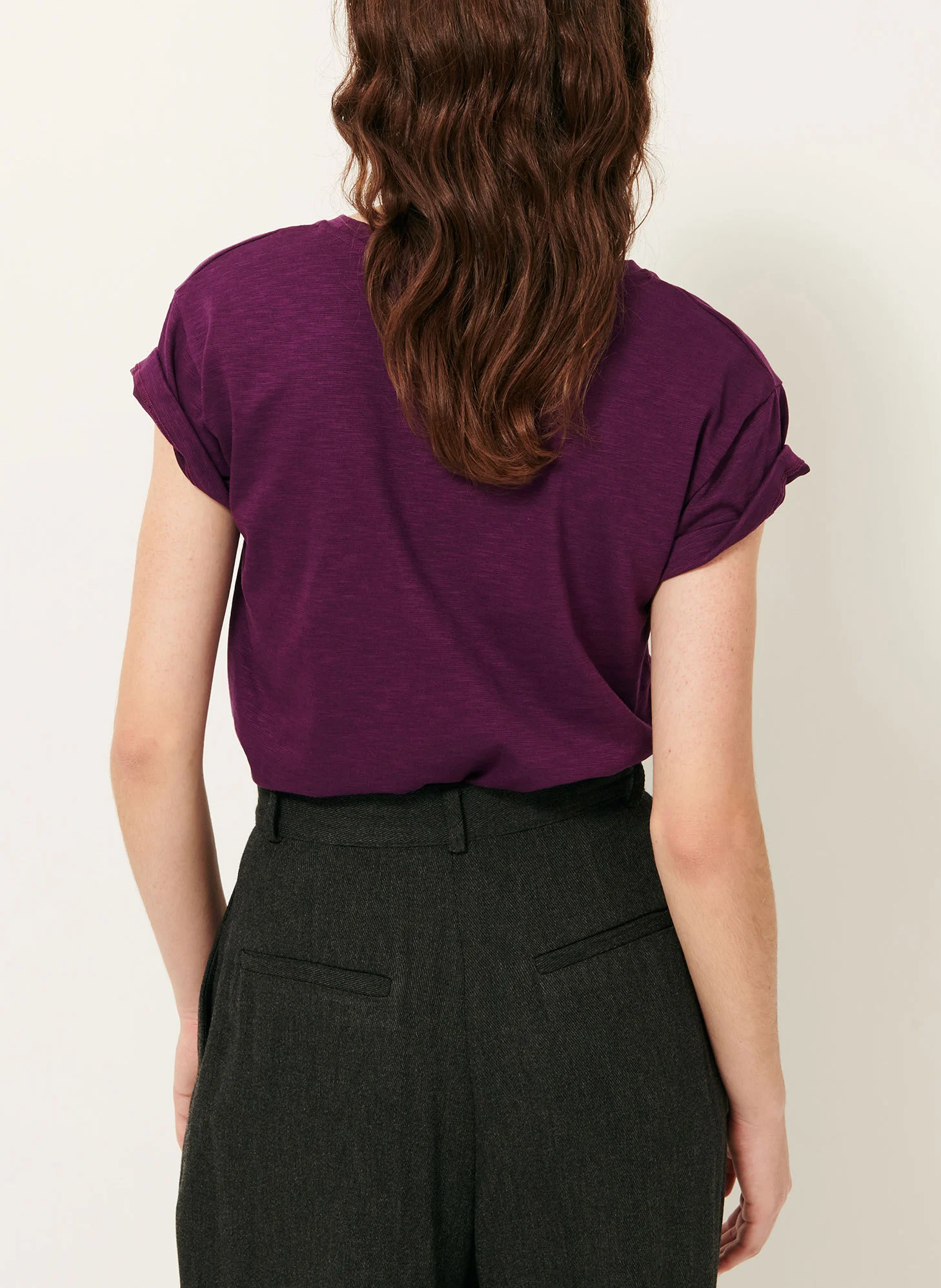 ALBANO - Tee-shirt col rond en coton mélangé | Violet