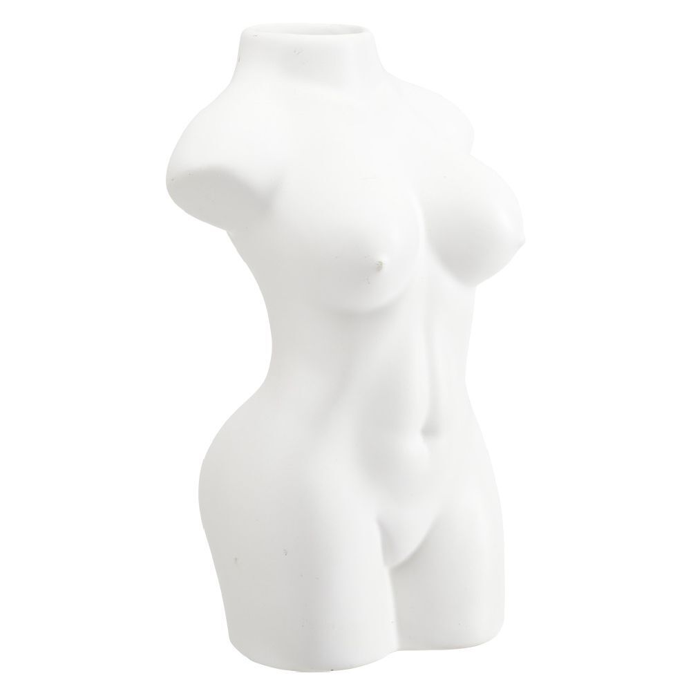 Vase buste femme Ø13xH22,5cm blanc