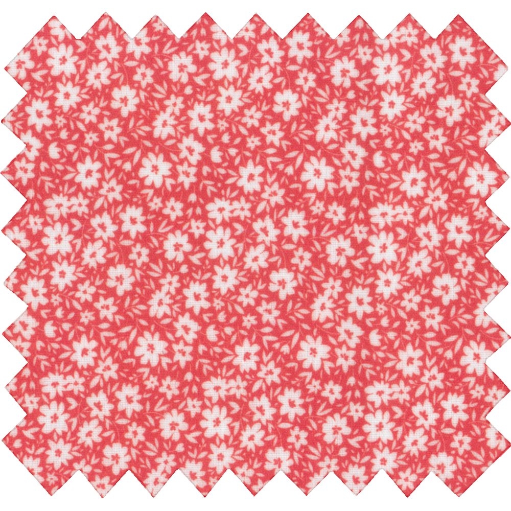 Tissu Enduit Au Mètre Petites Fleurs Rougeex1087
