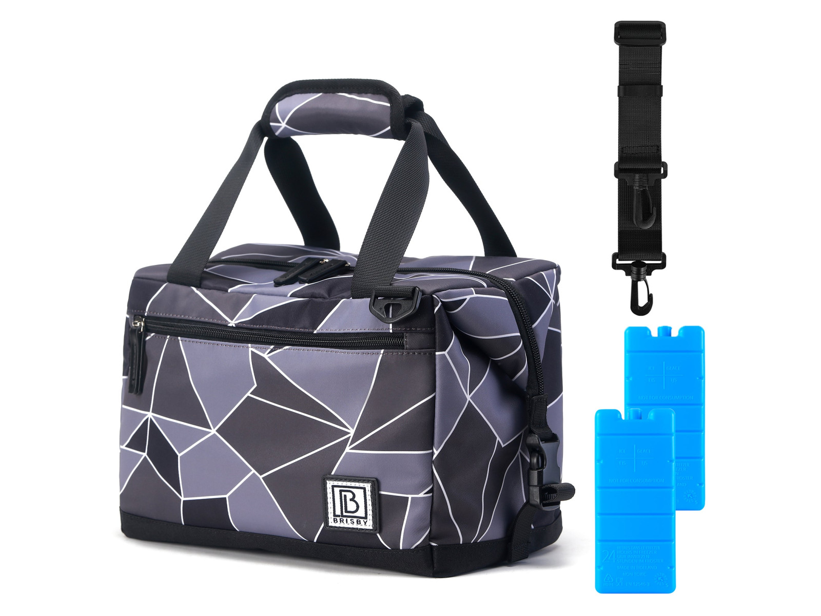 Brisby Grijs en Zwart 12 liter koeltas