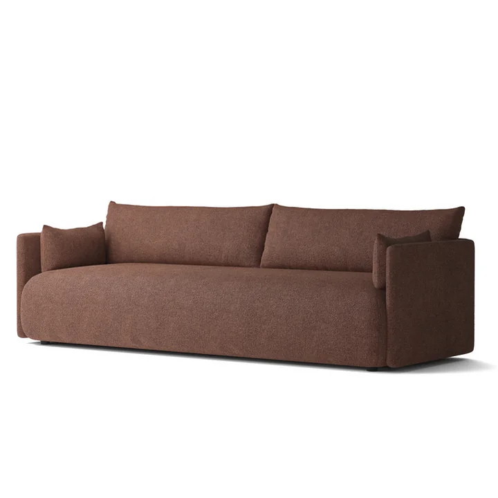 Audo - Offset Sofa, 3-Sitzer, bordeaux (Audo Bouclé 08)