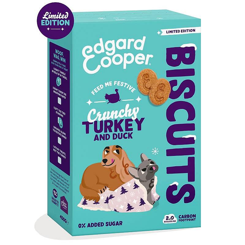 Edgard & Cooper Limited Edition ''Kerst'' Biscuits Hondensnack Kalkoen Eend 400 gram | 13402