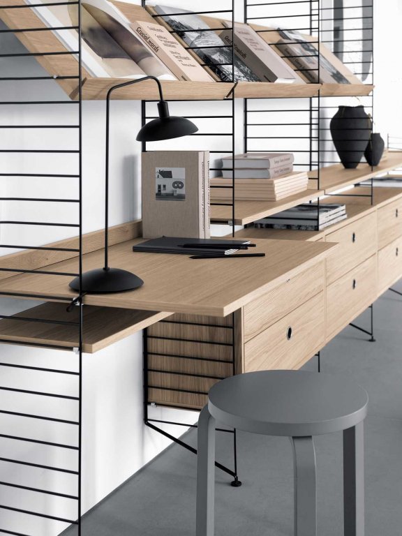 String Furniture Ladekast met twee lades 78 x 30 x 42 cm wit