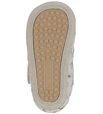 Pom Pom Leder-Krabbelschuhe - Anfänger Klettband Print - Sea