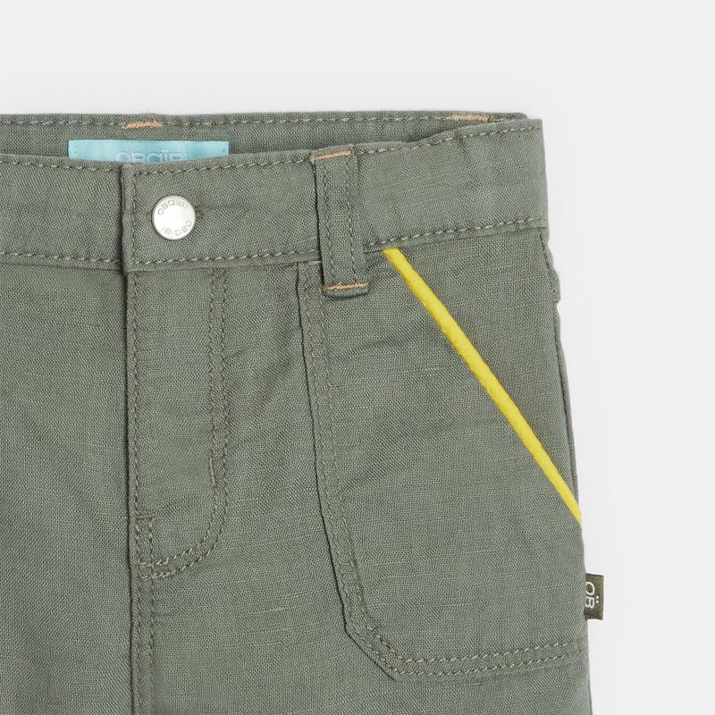 Short effet lin vert bébé garçon Vert