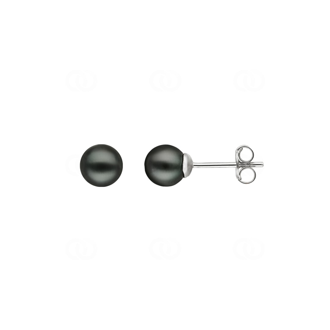 Ohrstecker 925 Silber rhodiniert mit Tahiti-Kulturperle Ø 6mm