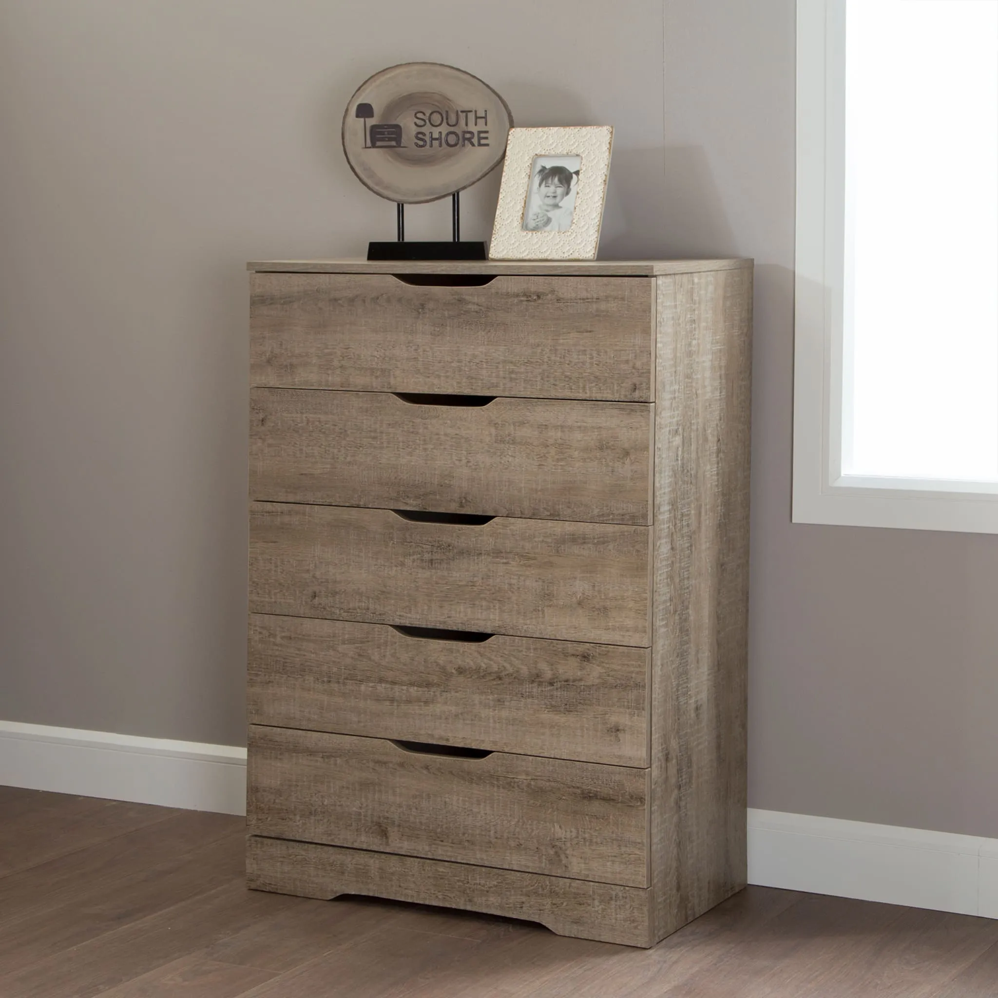 South Shore Commode 5 Tiroirs - Holland Chêne Vieilli