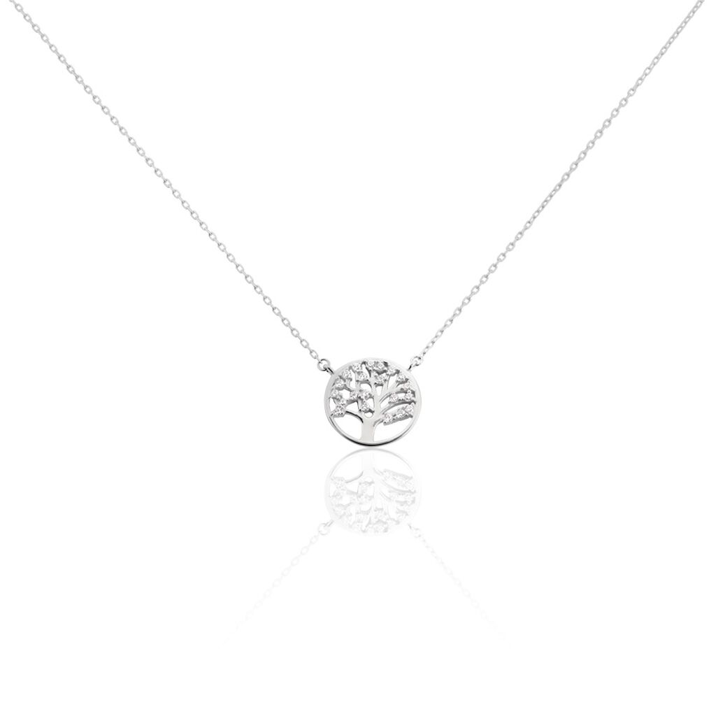 Collier Argent Blanc Siannus Oxydes De Zirconium