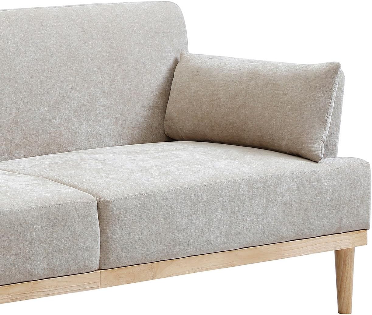 Vente-unique-Sofa 3‑Sitzer mit Clic‑Clac-Funktion – Stoff – Beige – AMBRILO