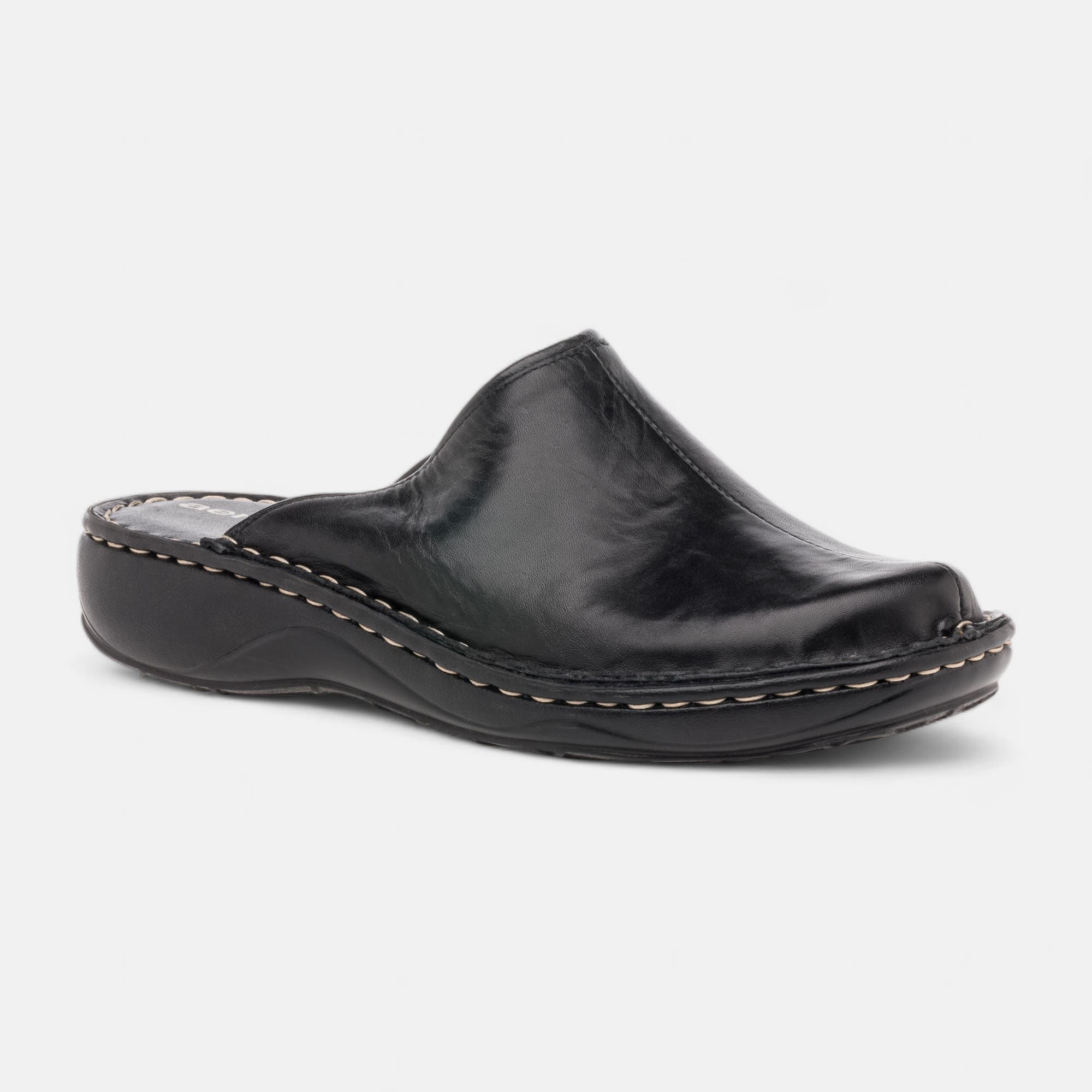 Sabots Femme en cuir noir