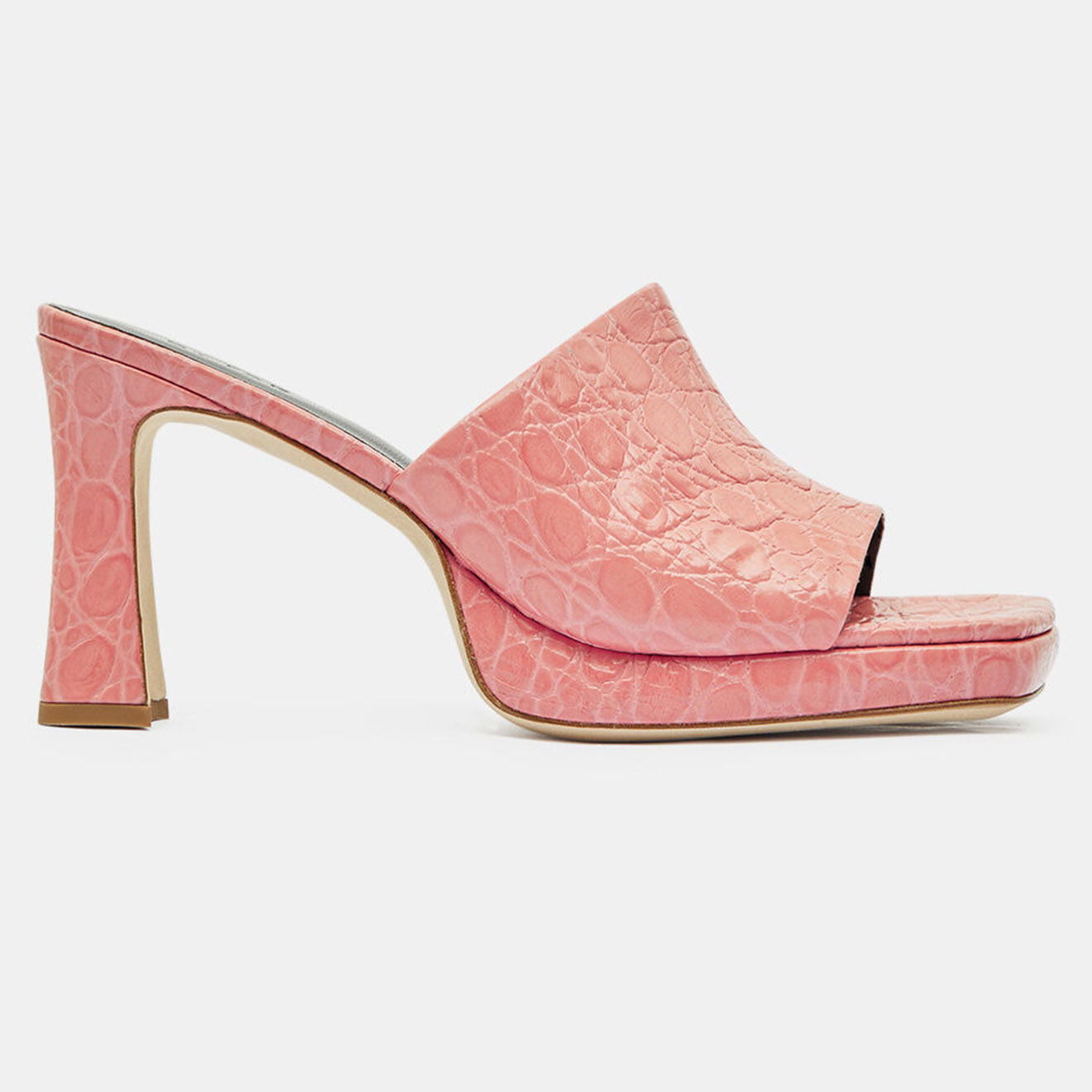 By Far Mules en Cuir Beliz roses - Talon 9.5 cm