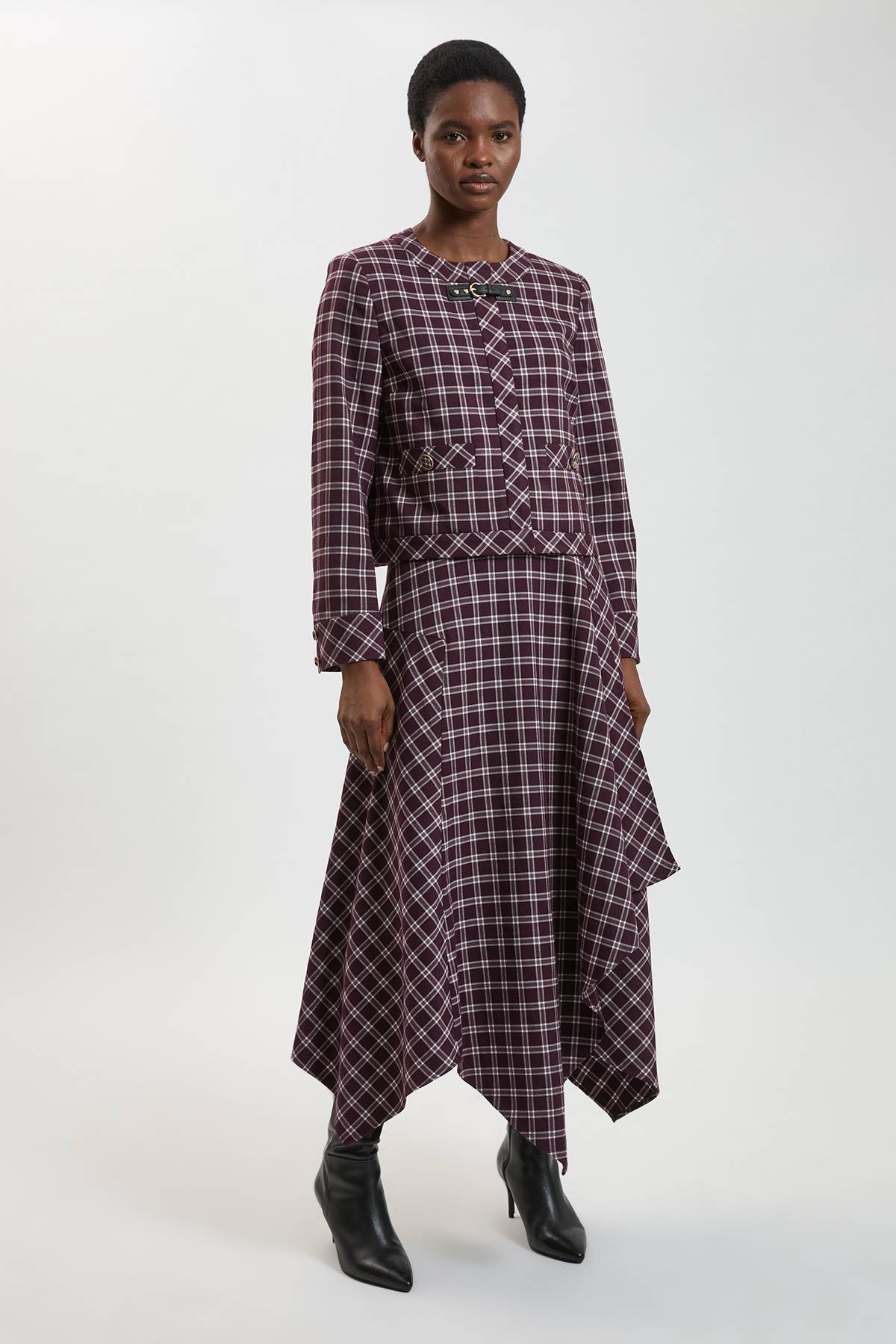 KarenMillen Veste Tailleur À Finitions Contrastées À Carreaux