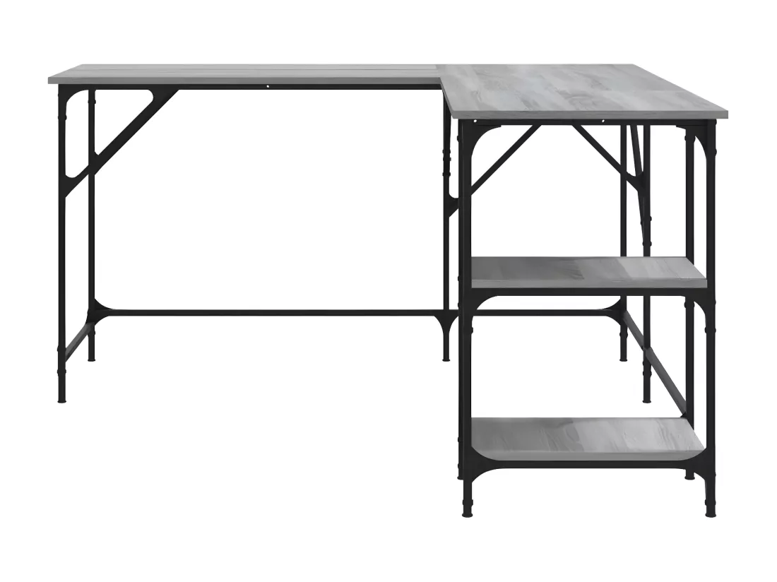 Bureau sonoma gris 139x139x75 cm bois d'ingénierie